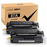 87A V4INK Compatible Toner Cartridge Replacement for HP 87A CF287A Toner for use in HP Laser Jet Enterprise M506 M506n M506dn M506x, HP Pro M501n M501dn, MFP M527c M527dn M527f M527z Printer 2 Packs