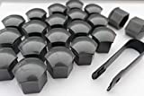 22-Piece Premium Tesla Model S 3 X Y Lug Nut Caps/Bolt Covers with Removal Tool (Gray Gunmetal Finish)