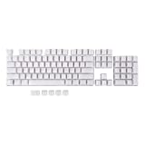POM Jelly Keycaps Doubleshot Translucent OEM Profile for 61/87/104/108 Keys PC Gaming Mechanical Keyboards (White)