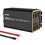 3000w Power Inverter Charger Dual Dc 12v to 120v Ac Outlets Car Converter for Home Camping Outdoor Power Invertor Supply Car RV Truck Boat ,Battery Cables Included-Modified sine Wave