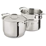 All-Clad Specialty Stainless Steel 3 Piece Cookware Set with Lid 6 Quart Induction Pots and Pans,Silver