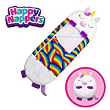 Happy Nappers Pillow & Sleepy Sack- Comfy, Cozy, Compact, Super Soft, Warm, All Season, Sleeping Bag with Pillow- Large 66” x 30”, White Unicorn