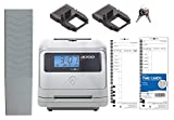 Pyramid Time Systems 4000PROK Auto Totaling Time Clock Bundle,125 Time Cards, 1 Extra Ribbon, 1 Time Card Rack, 2 Keys, Handles up to 50 Employees, Made in The USA