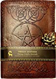 Urban Leather Pentagram Small Star Journal, Book of Shadows Witchcraft Wiccan Spellbook, Unlined