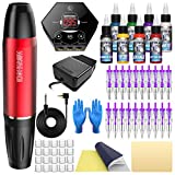 Wormhole Tattoo Pen Kit - Rotary Tattoo Kit for Beginners 20pcs Tattoo Cartridges Needles 10 Tattoo Ink Professional Complete Tattoo Pen KitTK001