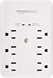 Amazon Basics 6 Outlet, Wall Mount Surge Protector, Power Strip, 2 USB ports 3.4A, 1080 Joules