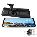 AUTO-VOX T9 OEM Look Rear View Mirror Backup Camera with Neat Wiring, 9.35''Full Touch Screen Stream Media Monitor with Back Up Camera System, 1080P Super Night Vision Reverse Camera for Car/Trucks