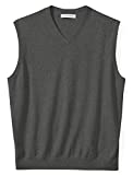 Amazon Essentials Men's Big & Tall V-Neck Sweater Vest fit by DXL, Charcoal Heather, 3X