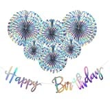 Tmtains Girls Happy Birthday Decorations Birthday Party Banner Hanging Paper Fan Women Birthday Party Supplies Favors