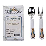 Golden Rabbit Enamelware - Child Fork & Spoon Set - Peter Rabbit