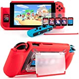 Protective Case for Nintendo Switch, Grip Case with Game Storage, Nintendo Switch with Stand, Nintendo Switch Cover.