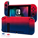 Cybcamo Protective Case Cover for Nintendo Switch, Hard Shell Case Handheld Grip for Nintendo Switch Console and Joy-Con Controllers with 2 Thumbsticks (Red & Blue)
