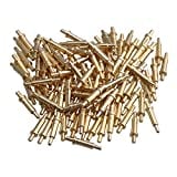 Mxfans 100x Gold-Plated 9mm Long Copper Needles Thimble Probes Spring Pogo Pin