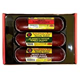 WISCONSIN'S BEST, Smoked Summer Sausage Sampler Gift Basket - features Original, Garlic and Jalapeno Cheddar - Gluten Free - Perfect Snack or Gift Basket to Send