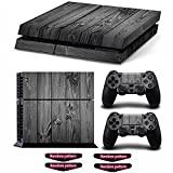 Decal Skin for Ps4, Whole Body Vinyl Sticker Cover for Playstation 4 Console and Controller (Include 4pcs Light Bar Stickers) (PS4, Wood Grey)