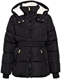 Steve Madden Girls’ Winter Coat – Weather Resistant Quilted Bubble Puffer Windbreaker Ski Jacket (4-16), Size 10/12, JET BLACK