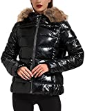 XULIKU Women's Lightweight Puffer Down Jacket Hooded Zipper Padding Winter Short Bubble Coats for Women