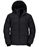 Wantdo Mens Windproof Puffer Coat Insulated Quilted Jacket with Hood Black Small