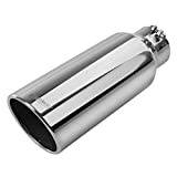 Upower Diesel Exhaust Tip 4" to 6" Tailpipe 4 inch Inlet 6 inch Outlet 18" Long Stainless Steel Polished Bolt On Car Truck SUV Exhaust Tail Pipe