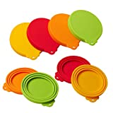 star sound source Silicone Pet Can Covers lids-4 Pack for Pet Dog Cat Food Can Top One Size Fits All Standard Size Dog and Cat Can Tops Universal Silicone Can Lid Cover 4/Pack (4clours)