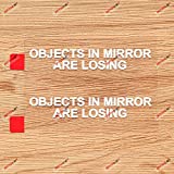 2 Pack White 3 Inches Objects in Mirror are Losing Decal Sticker Vinyl Funny JDM Car Side Review Mirrors