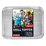 Shop Square Disposable Grill Topper (6 Pack), 16x12 Rectangular Grill Mat, Vegetable and Meat Grill Tray for Outdoor BBQ Grill, Disposable Grilling Liners Prevents Food from Falling in Grill Grates