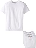 Hanes Ultimate Men's 4-Pack FreshIQ Slim Fit Crew T-Shirt, White, Large