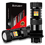 AUXLIGHT 3157 3057 4157 3155 3457 Switchback LED Bulbs 16SMD Chipsets Parking Lights / Daytime Running Lights / DRL and Turn Signal Lights with Projector replacement, White/Amber (Pack of 2)