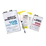 WEST SYSTEM 105B Epoxy Resin (126.6 fl oz) Bundle with 205B Fast Epoxy Hardener (27.5 fl oz) and 300 Mini Pumps Epoxy Metering 3-Pack Pump Set (3 Items)