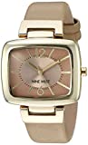 Nine West Women's NW/1856NTNT Gold-Tone and Tan Textured Strap Watch