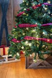 Reclaimed Wood Tree Collar or Box – Rustic Tree Skirt Replacement Blocks Kids & Pets, Adds Farmhouse Charm to Christmas Decor – Natural, Hook-&-Loop Panels by BarnwoodUSA, 30x22.5 in., Weathered Gray