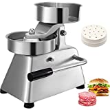 VBENLEM Commercial Hamburger Patty Maker 130mm/5inch Stainless Steel Burger Press Heavy Duty Beef Meat Forming Processor with 1000Pcs Papers, Sliver