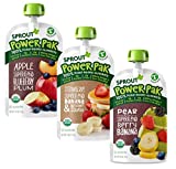 Sprout Organic Baby Food, Stage 4 Toddler Pouches, Apple Blueberry Plum, Strawberry Banana Squash, Pear Berry Banana Variety Pack, 4 Oz (Pack of 18)