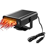 Car Heater That Plugs Into Cigarette Lighter 360 Degree Rotatable Car Heaters 150W Portable Fast Demisting Defroster (12V Black)