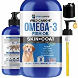 Omega 3 Fish Oil for Dogs - Better Than Salmon Oil for Dogs - Dog Fish Oil Supplement for Shedding, Allergy, Itch Relief - Supports Dry Skin, Joints - Dog Skin and Coat Supplement - Fish Oil Liquid