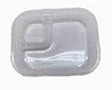 PEPPERLONELY 8" x6"x 1 1/2"Inch Disposable Clear 2 Compartment Plastic Nacho Tray For Chips Cheese Sauce And Other Dips Sauce 50-Pack