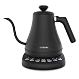COSORI CO108-NK Electric Gooseneck 0.8L 5 Variable Presets Pour Over Kettle & Coffee Kettle, 100% Stainless Steel Inner Lid & Bottom, Matte Black