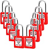 Lockout Tagout Locks, Safe Padlock , Loto Locks Keyed Differently Lock Out Tag Out Safe Padlocks Plastic Red 10PCS (1-10)