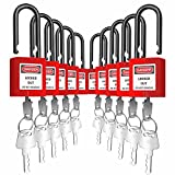 RecycLock Safe Padlock, Keyed Differently, OSHA Loto Safe Padlocks for Lock Out Tag Out Stations and Devices (Number 1-10)