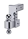 Fastway Flash 42-00-2625 E Series HD Adjustable Aluminum Ball Mount with 6 Inch Drop, 2.5 Inch Shank, and Chrome Plated Balls