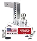 Weigh Safe WS8-3-KA 8" Drop Hitch, 3" Receiver 21,000 LBS GTW - Adjustable Aluminum Trailer Hitch Ball Mount w/Built-in Scale, 2 Stainless Steel Balls, Keyed Alike Key Lock and Receiver Pin