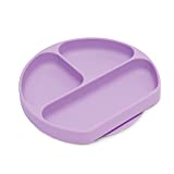 Bumkins Silicone Grip Dish, Suction Plate, Divided Plate for Baby and Toddler, BPA Free Microwave and Dishwasher Safe – Lavender