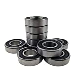 Sackorange 10 PCS R8-2RS(1/2"x1-1/8"x5/16") C3 Premium Sealed Radial Ball Bearing - Deep Groove Bearing - High Speeds - Suitable for Electric Motor Applications.