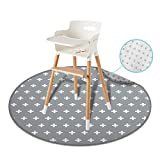 54" Large ReignDrop Splat Mat for High Chair, Play Mat, Picnic, Art Crafts for Baby, Kids, Non Slip, Waterproof, Washable, Portable, Durable, Reusable Splash, Spill Mat Pet Litter (Round Plus Signs)