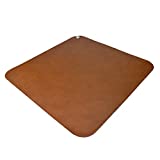 Linkidea Vegan Leather Splat Mat for Under High Chair Floor Protector for Kids - Reusable Infant High Chair Mat Food Splash Spill Mats, Waterproof Portable Picnic Blanket Outdoor Mat (Brown)