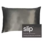 SLIP Silk Queen Pillowcase, Charcoal (20" x 30") - 100% Pure 22 Momme Mulberry Silk Pillowcase - Silk Pillowcase for Skin and Health Benefits
