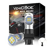 VehiCode 3157 LED Bulb White Super Bright Kit 12V-24V 3156 LED Reverse 4114 LED Daytime Running Light 3057 DRL 3047 3457 4057 4157 3157A 3457A 6000K Car Turn Signal Headlight Lamp (2 Pack)