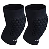 COOLOMG Protective Knee Pads Basketball Volleyball Football Crashproof Antislip (1Pair) Black S