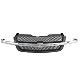 Perfit Liner Front Upper Chrome Gray Grille Grill Replacement With Molding Smooth Frame Compatible With CHEVROLET 03-06 Silverado 1500 2500 3500 HD Classic Fit Base LS LT Model GM1200489 19168629