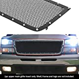 APS Compatible with 2006 Chevy Silverado 1500 05-06 2500 3500 Rivet Stud Black Mesh Grille Insert CL6576H